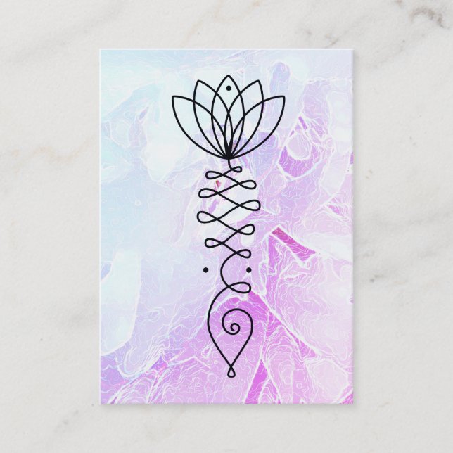 Cartão De Visita *~* Peony Yoga Massage Reiki Lotus Healer Pastel (Frente)