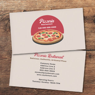 Cartão De Visita Pepperoni Pizza - Restaurante Pizzeria