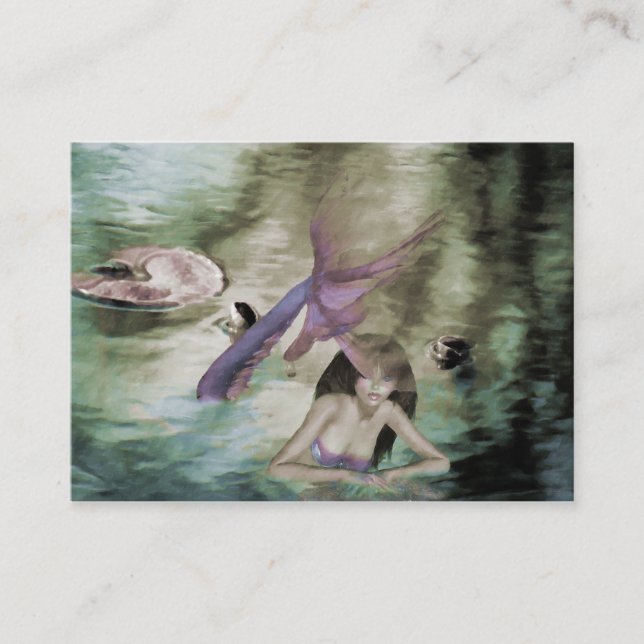 Cartão De Visita Pequena Sereia Mini Impressão (Frente)