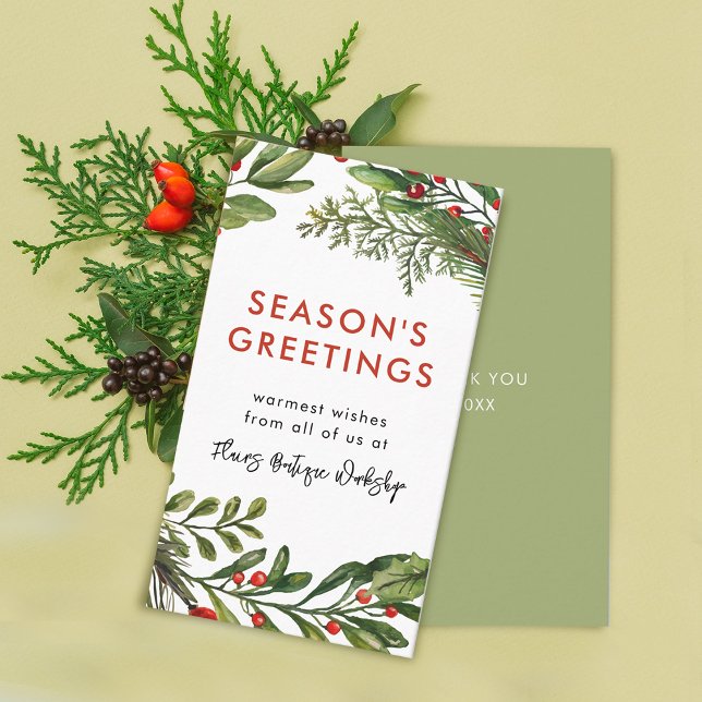 Cartão De Visita Pequenas empresas Natal Festivo Wreath (Small Business Christmas Festive Wreath Business Card)