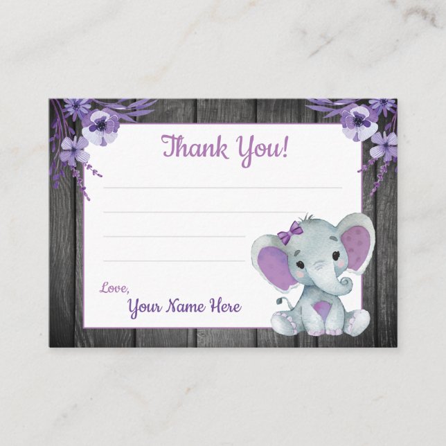 Cartão De Visita Pequenas marcas de agradecimento com Texto Elefant (Frente)