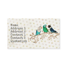 Cartão de visita PEQUENO de TRÊS PÁSSAROS