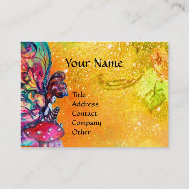 Cartão De Visita Pequeno Elfo dos Cogumelos (Frente)