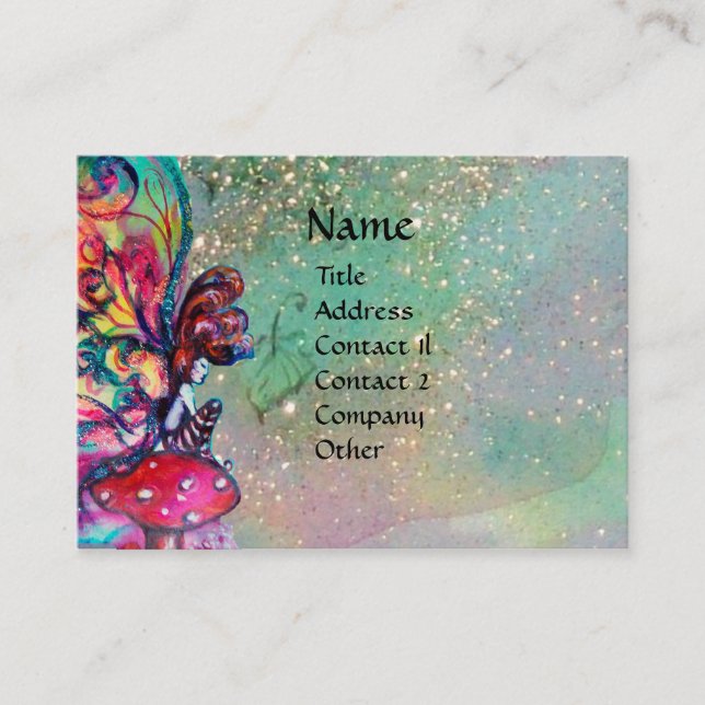 Cartão De Visita Pequeno Elfo dos Cogumelos (Frente)