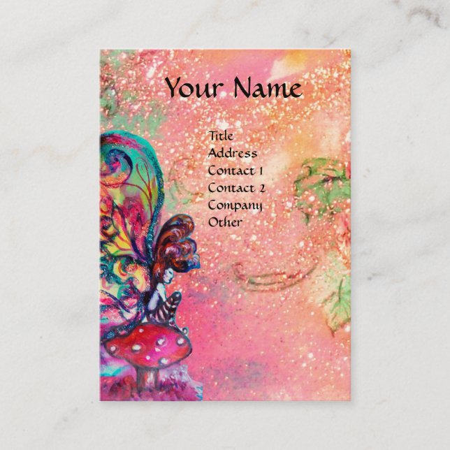 Cartão De Visita Pequeno Elfo dos Cogumelos (Frente)