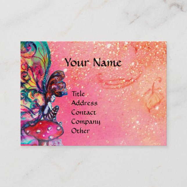 Cartão De Visita Pequeno Elfo dos Cogumelos (Frente)