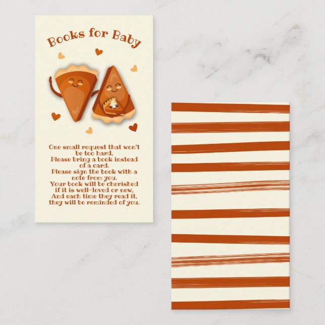 Cartão De Visita Pequenos Livros de outono de Tartaruga, para Bebê (Frente/Verso)