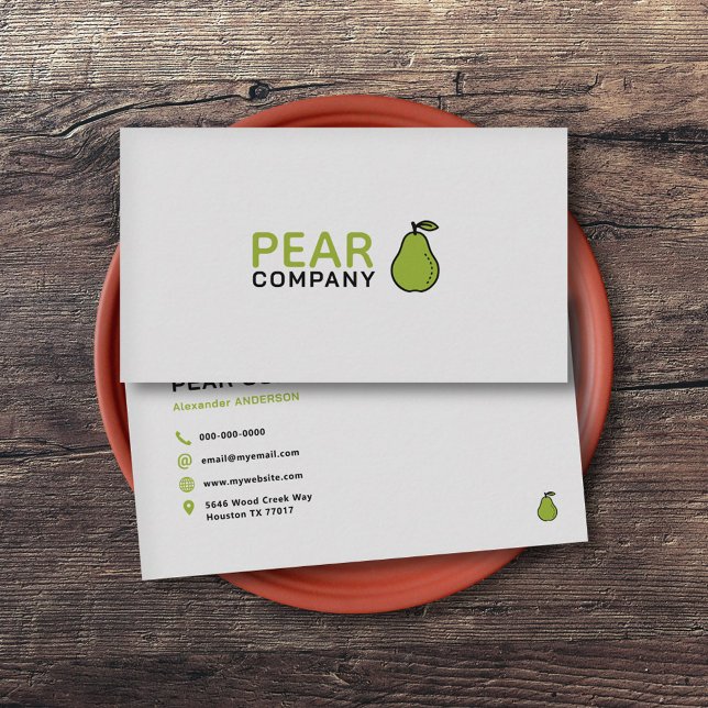 Cartão De Visita Pera Verde (Green Pear Business Card)