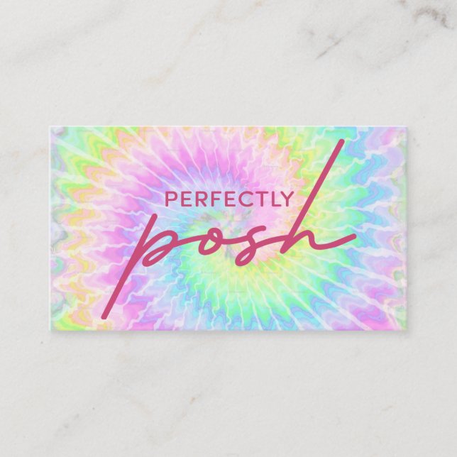 Cartão De Visita Perfectly Posh tie dye business card design (Frente)