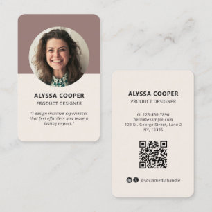 Cartão De Visita Perfil de Código QR de Fotografia Personalizada Re