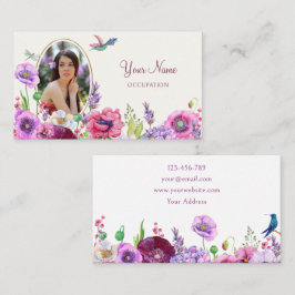 Cartão De Visita Perfil de foto florescente