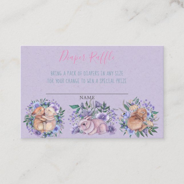 Cartão De Visita Perfis de Fralda Roxo desenhados à mão (Frente)