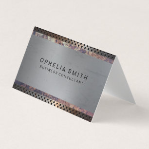 Cartão De Visita Perfurado metálico  Metal Ruído