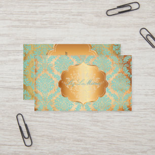 Cartão De Visita Pergaminho PixDezines Rosette damask/faux