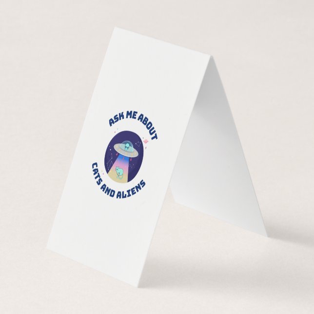 Cartão De Visita Pergunte-me sobre gatos e aliens (Frente)