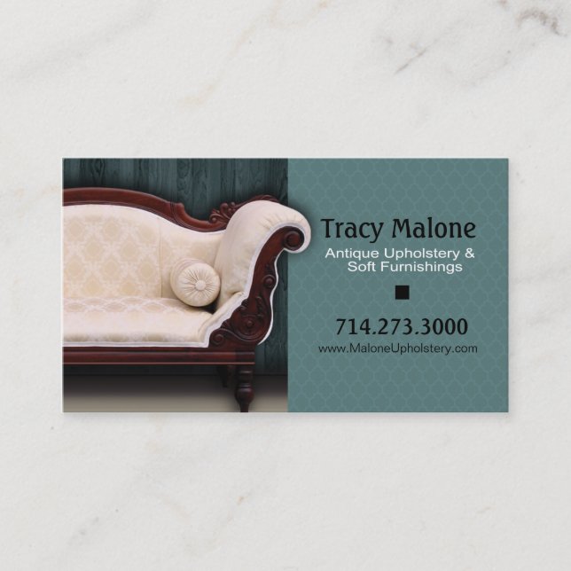 Cartão De Visita Perito de Upholstery, desenhista da mobília (Frente)
