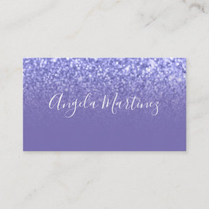 Cartão De Visita Periwinkle Faux Glitter Ombre Glam