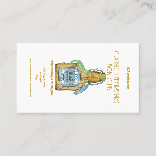 Cartão De Visita Perna de lagarto Shakespeare Macbeth (Frente)