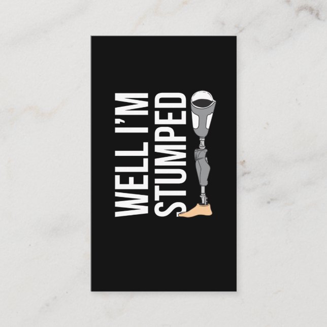 Cartão De Visita Perna Engraçada Amputeo Prostese Humor (Frente)