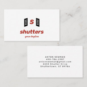 Cartão De Visita Persianas Logotipo Monograma Design e Construção d