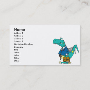 Cartão De Visita personagem de desenho animado de dinossauro engra
