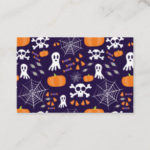 Cartão De Visita Personagens Divertidos e Assustadores de Halloween