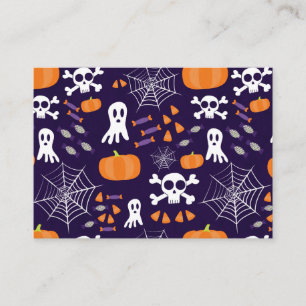 Cartão De Visita Personagens Divertidos e Assustadores de Halloween