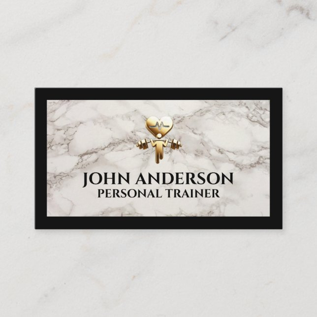 Cartão De Visita Personal Trainer fitness coach gym health modern (Frente)