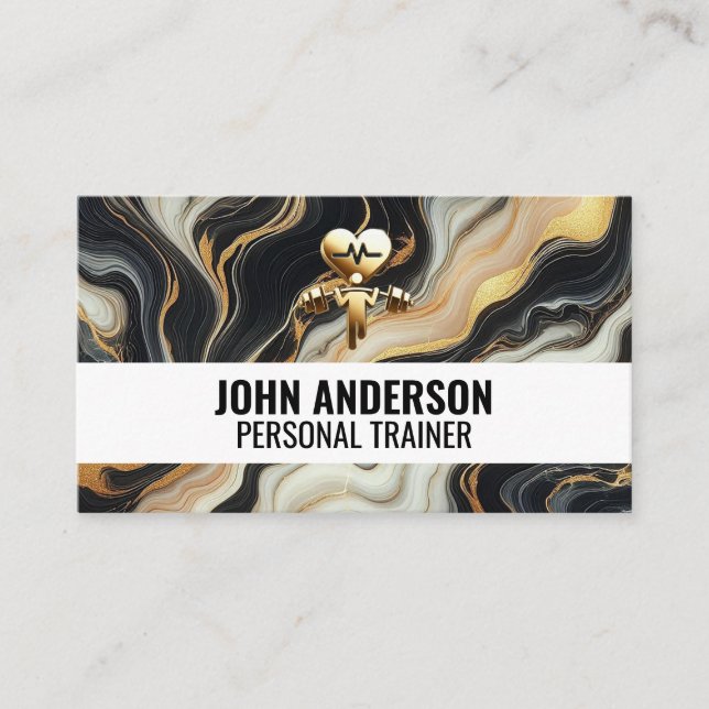 Cartão De Visita Personal Trainer fitness coach gym health modern (Frente)