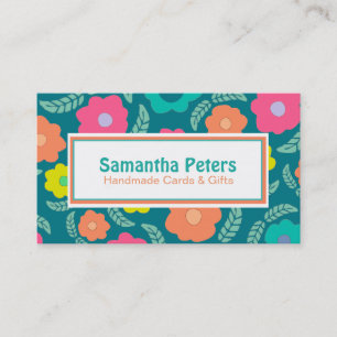 Cartão De Visita Personalidade Floral Moderna de Verão Colorida