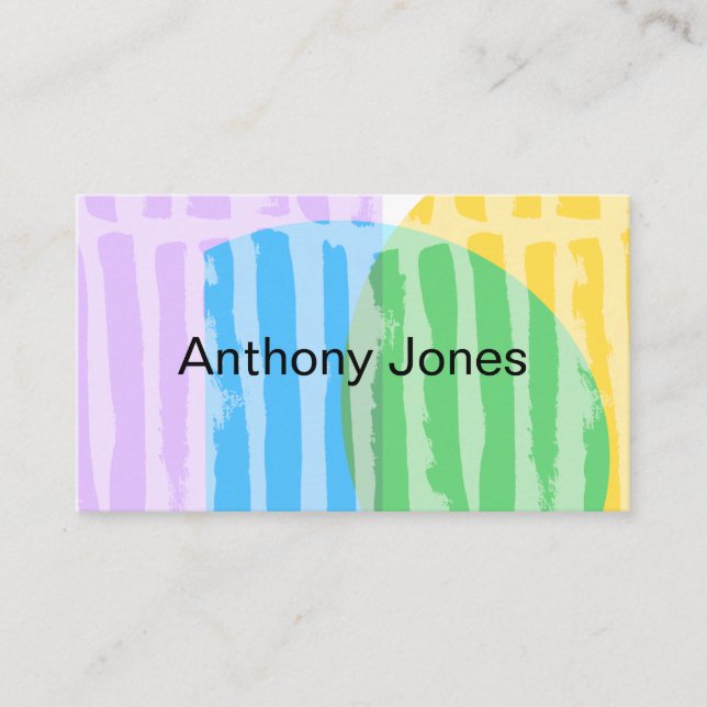 Cartão De Visita personalização colorida da abstrato geométrica mod (Frente)