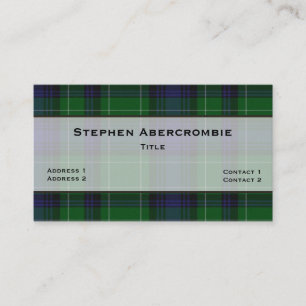 Cartão De Visita Personalização da Xadrez do Abercrombie Tartan