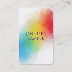 Cartão De Visita Personalização das Cores do Arco-Íris Elegante 