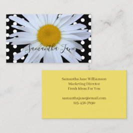 Cartão De Visita Personalização de margarida branca de Bolinhas bra