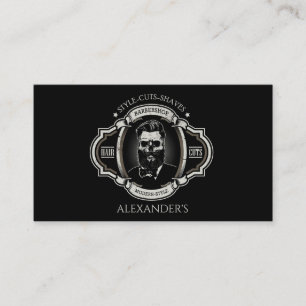 Cartão De Visita Personalização do crânio Elegante 