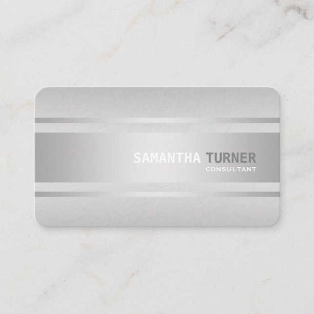 Cartão De Visita Personalização Profissional Texturizada de Faux Si (Frente)