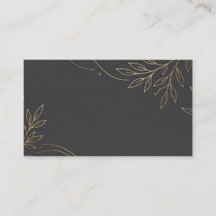Cartão de Visita Personalizado Black Gold Botânico