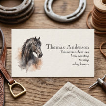 Cartão de Visita Personalizado Cavalo Equino Aquar