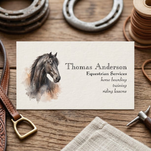 Cartão de Visita Personalizado Cavalo Equino Aquar