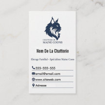Cartão de Visita Personalizado Chatterie Maine Coo