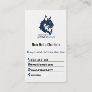 Cartão de Visita Personalizado Chatterie Maine Coo