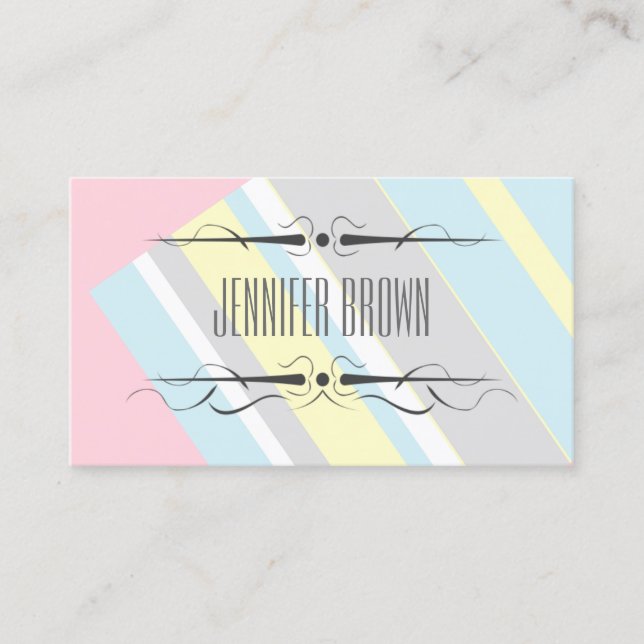 Cartão de Visita Personalizado Cores Pastel Modern (Frente)