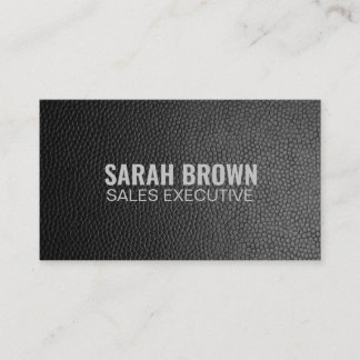 Cartão De Visita Personalizado "Couro Negro" (Americano)