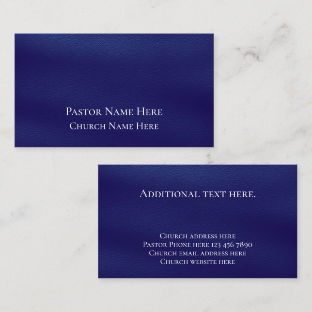 Cartão De Visita Personalizado da Igreja Cristã de Texto Personaliz (Frente/Verso)