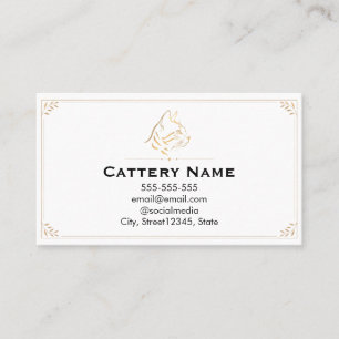 Cartão de Visita Personalizado de Cattery de Gato