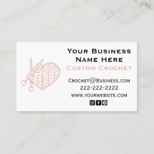 Cartão de Visita Personalizado de Crochê