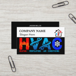 Cartão de Visita Personalizado de HVAC com Logotip