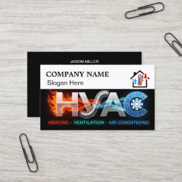 Cartão de Visita Personalizado de HVAC com Logotip