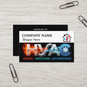 Cartão de Visita Personalizado de HVAC com Logotip