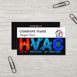 Cartão de Visita Personalizado de HVAC com Logotip